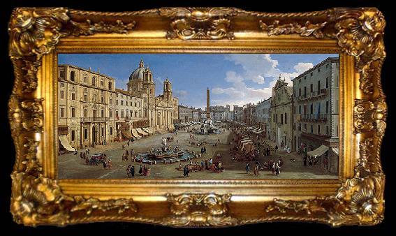 framed  Caspar van Wittel Piazza Navona, Rome by Caspar Van Wittel, ta009-2